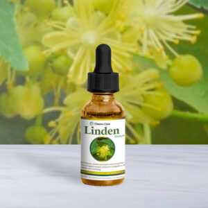 2 oz wildcrafted linden tincture in amber glass for calming the heart and nervous system